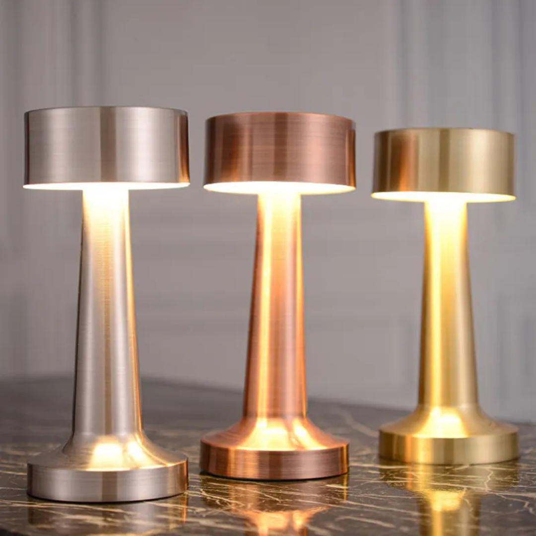 The Flair Store™ Round Cap Metal Lamp, Best for Dinner Table, Restaurant & Clubs, Party, USB Rechargeable, Touch Control