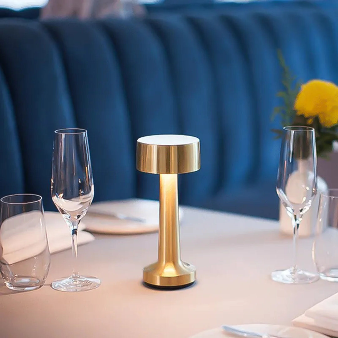 The Flair Store™ Round Cap Metal Lamp, Best for Dinner Table, Restaurant & Clubs, Party, USB Rechargeable, Touch Control