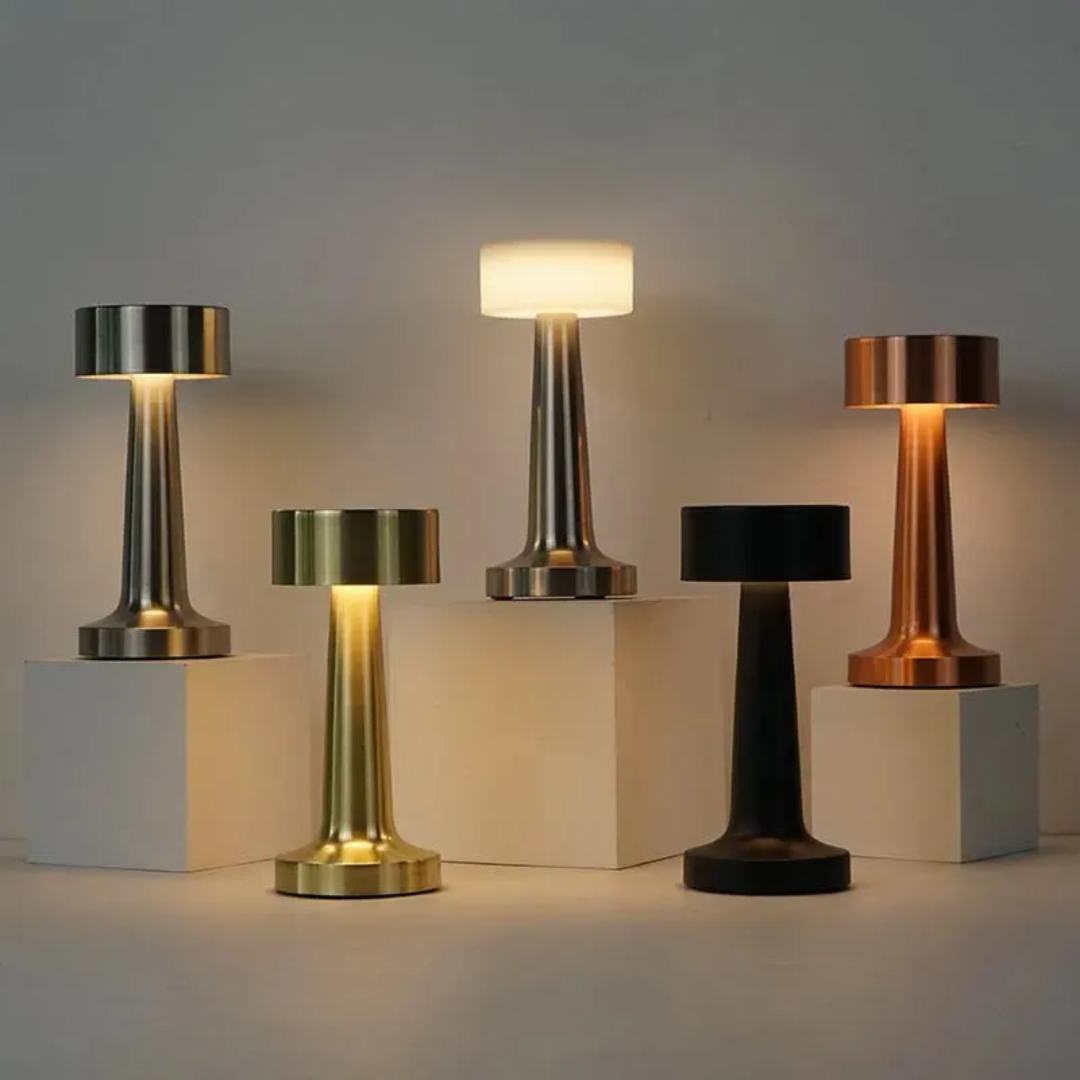 The Flair Store™ Round Cap Metal Lamp, Best for Dinner Table, Restaurant & Clubs, Party, USB Rechargeable, Touch Control