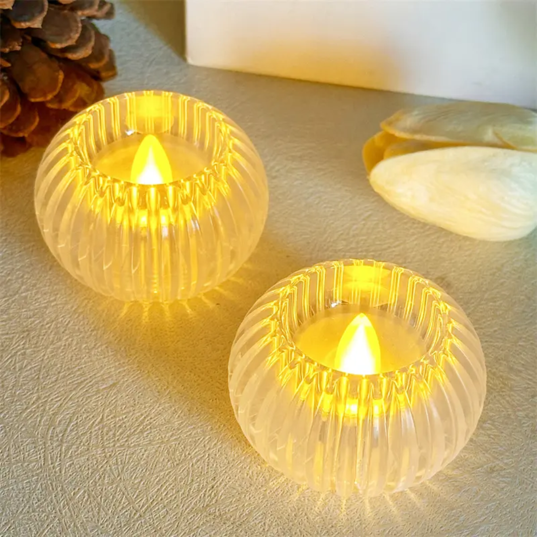 The Flair Store™ Crystal Round LED Diya for Home Décor, Festivals & Pooja, Diwali & Gifting