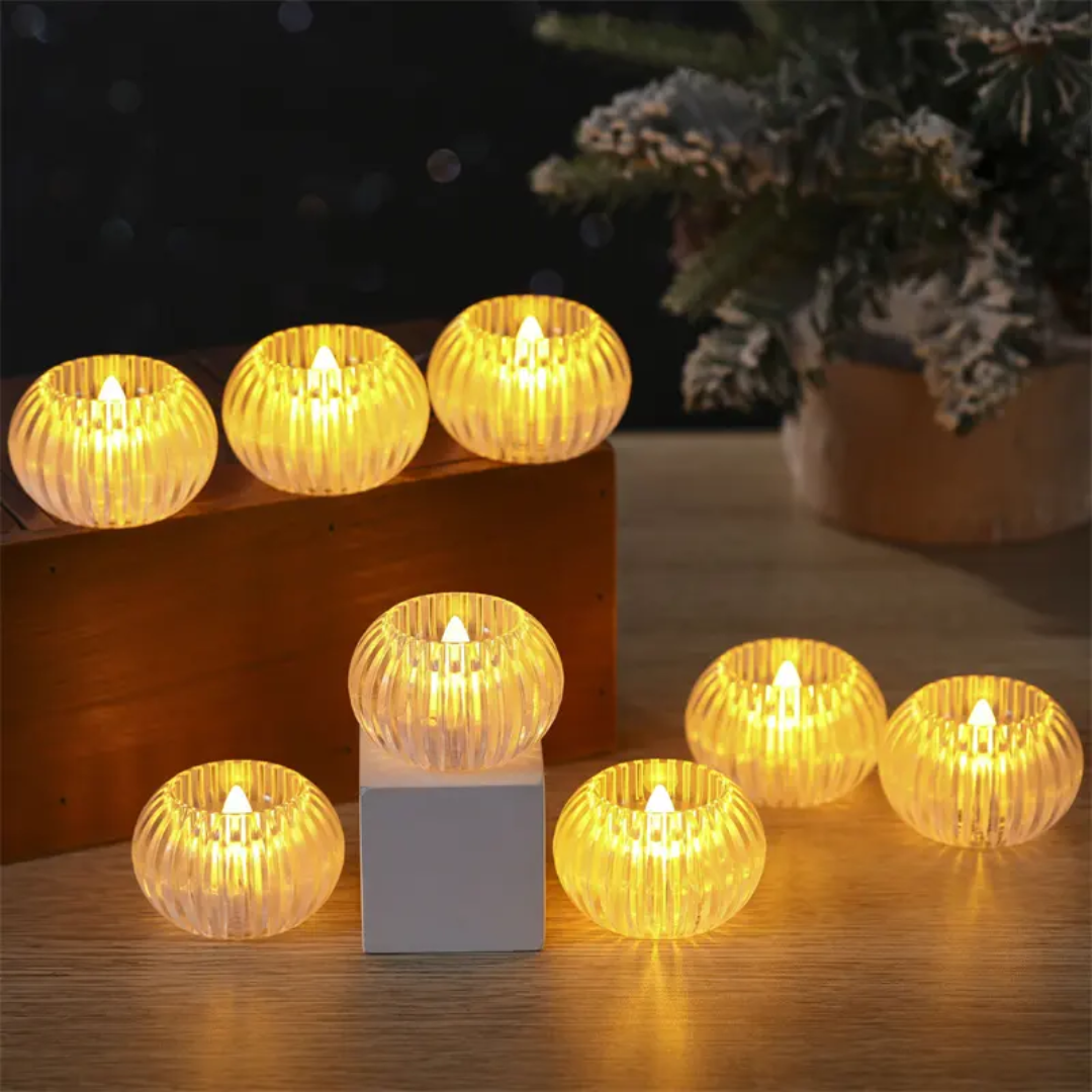 The Flair Store™ Crystal Round LED Diya for Home Décor, Festivals & Pooja, Diwali & Gifting