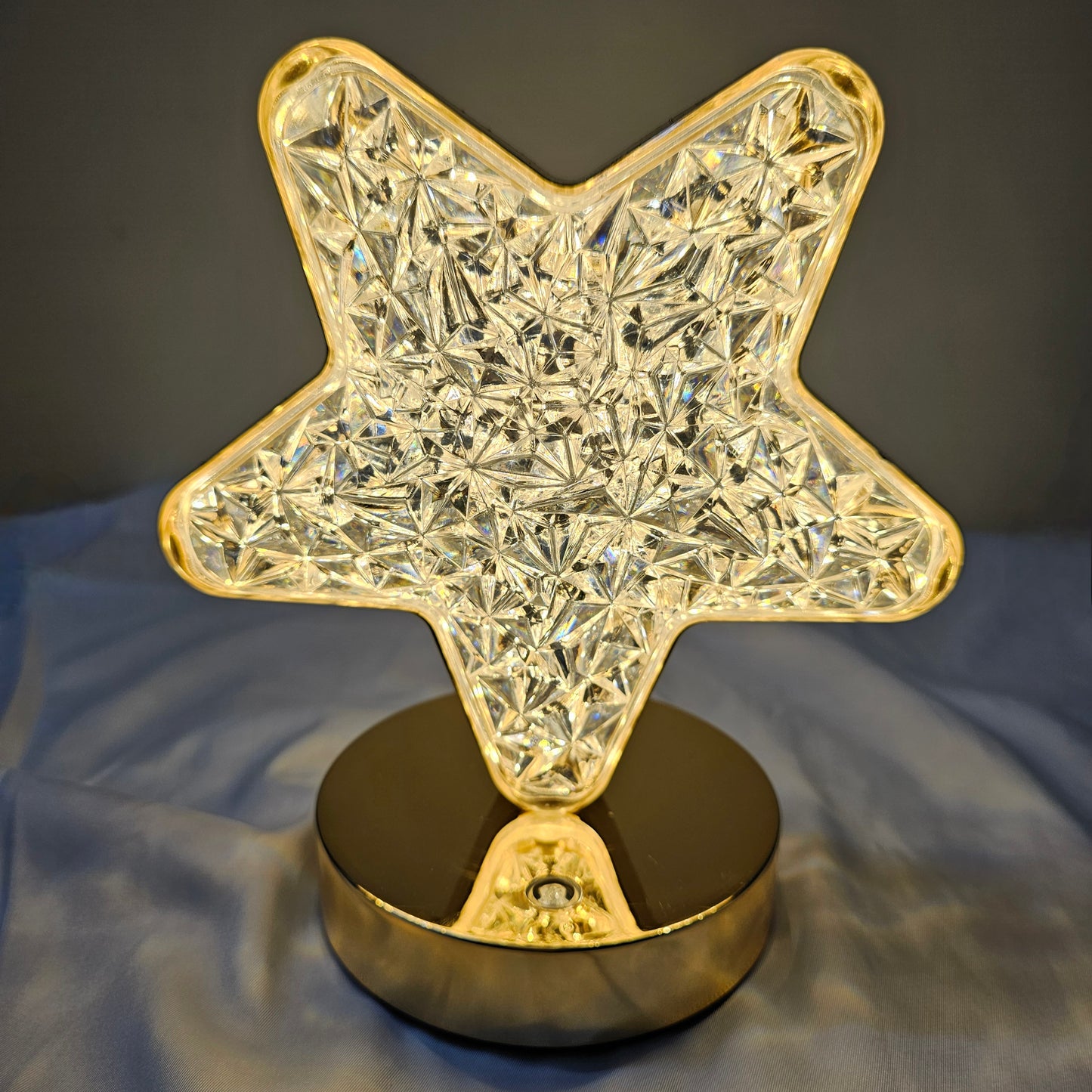 The Flair Store™ Crystal Diamond Table Lamp, Touch Control, 3 Way Dimmable, USB Rechargeable, Night Stand Light for Bedroom, Living Room 3-Modes LED Light (STAR)