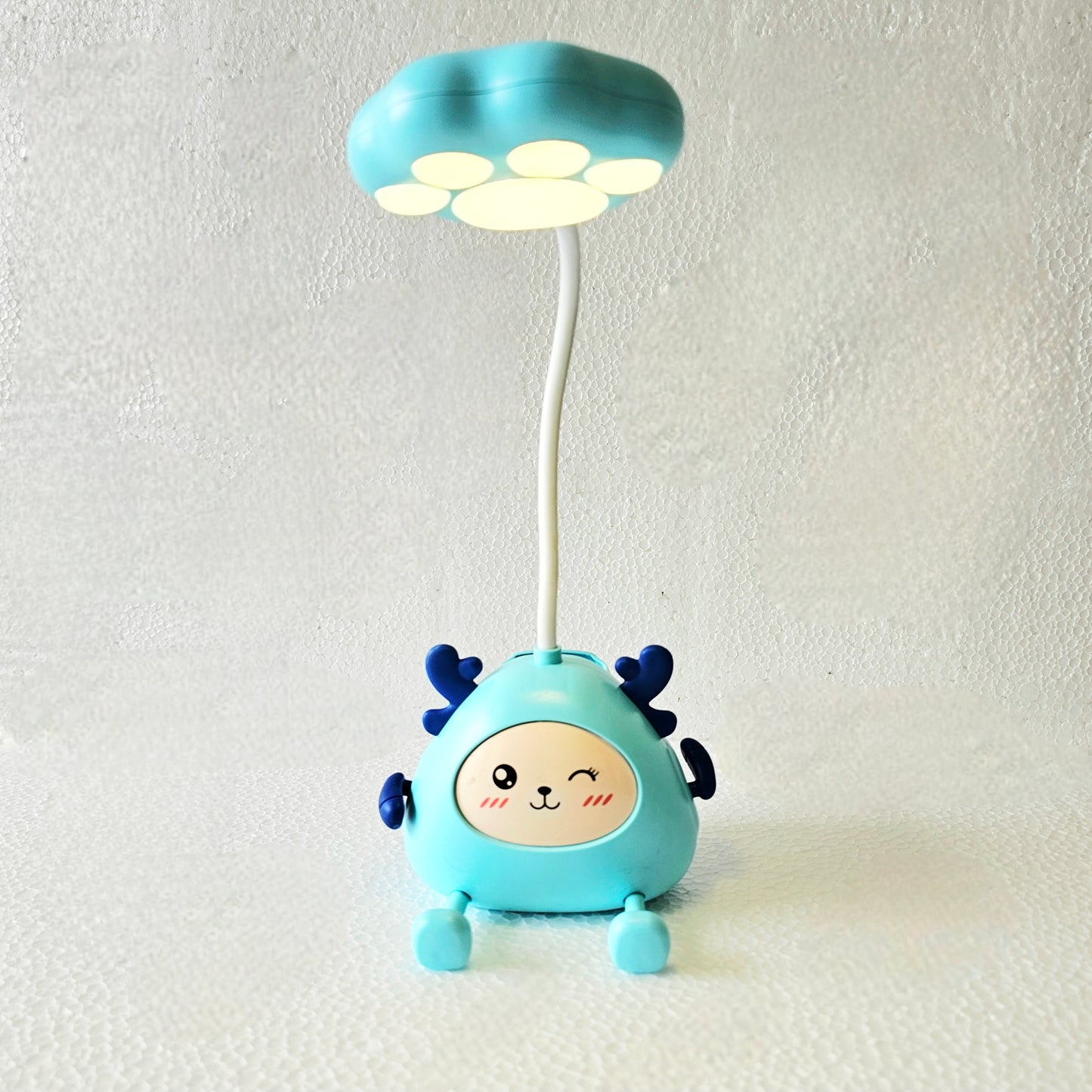 The Flair Store™ Cute Cartoon Study Lamp for Kids-Adjustable Neck, with mobile & pen Holder (Pack of 1)