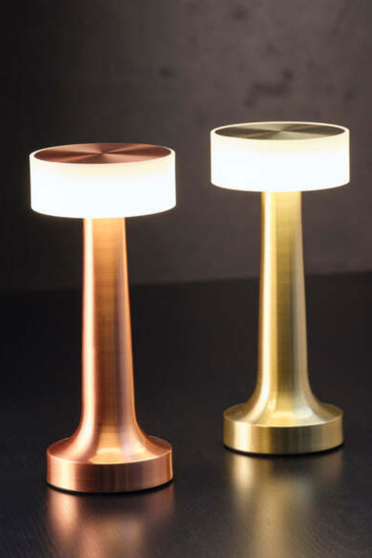 The Flair Store™ Round Cap Metal Lamp, Best for Dinner Table, Restaurant & Clubs, Party, USB Rechargeable, Touch Control (Pack of 1)