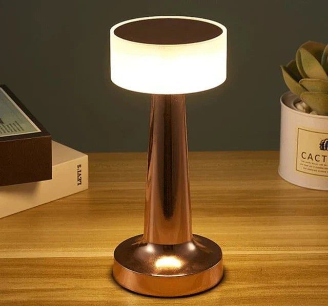 The Flair Store™ Round Cap Metal Lamp, Best for Dinner Table, Restaurant & Clubs, Party, USB Rechargeable, Touch Control (Pack of 1)