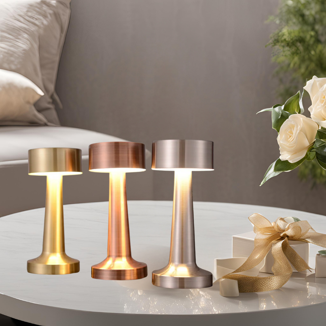 The Flair Store™ Round Cap Metal Lamp, Best for Dinner Table, Restaurant & Clubs, Party, USB Rechargeable, Touch Control