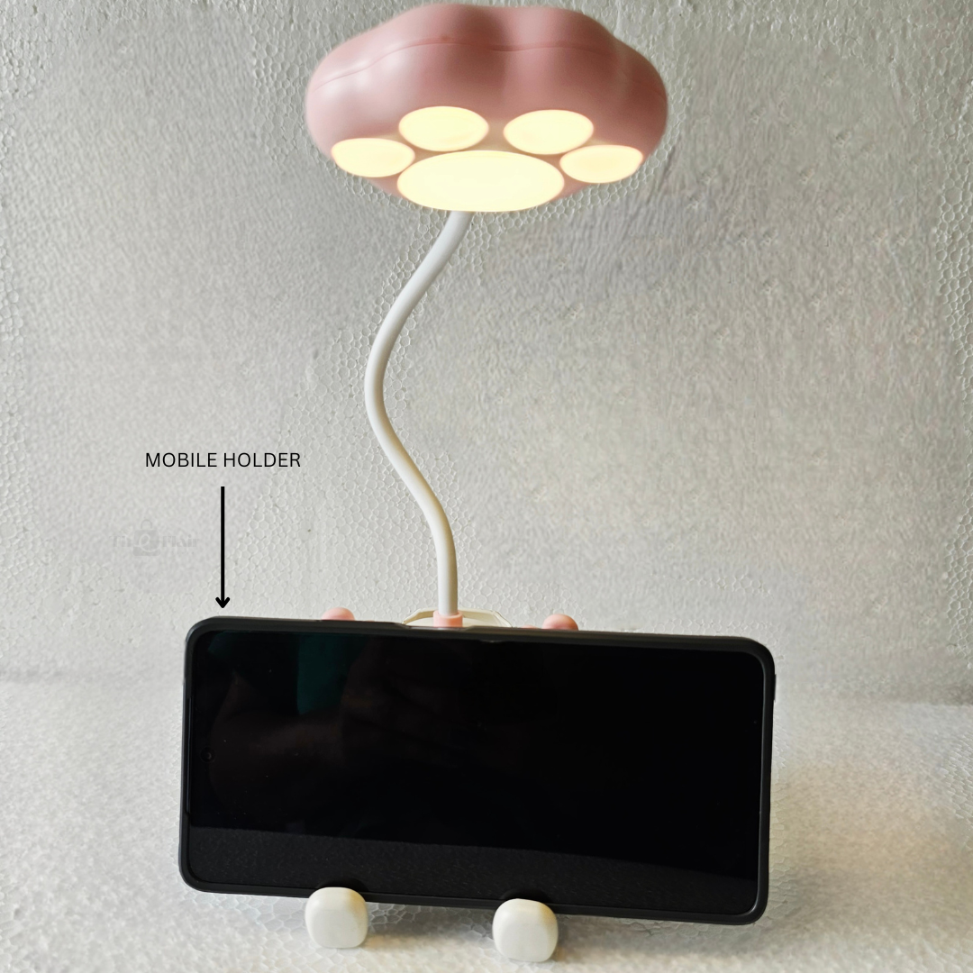 The Flair Store™ Cute Cartoon Study Lamp for Kids-Adjustable Neck, with mobile & pen Holder (Pack of 1)