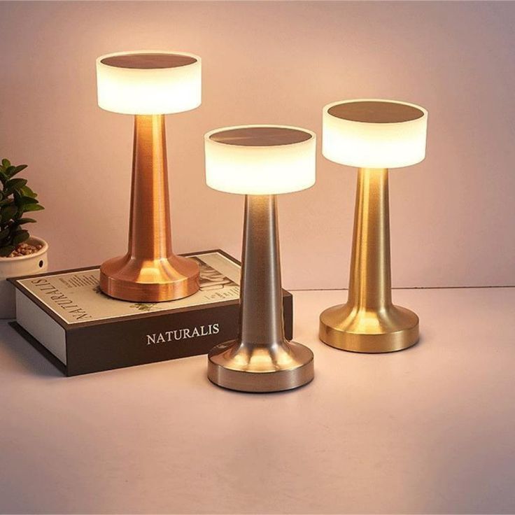 The Flair Store™ Round Cap Metal Lamp, Best for Dinner Table, Restaurant & Clubs, Party, USB Rechargeable, Touch Control (Pack of 1)