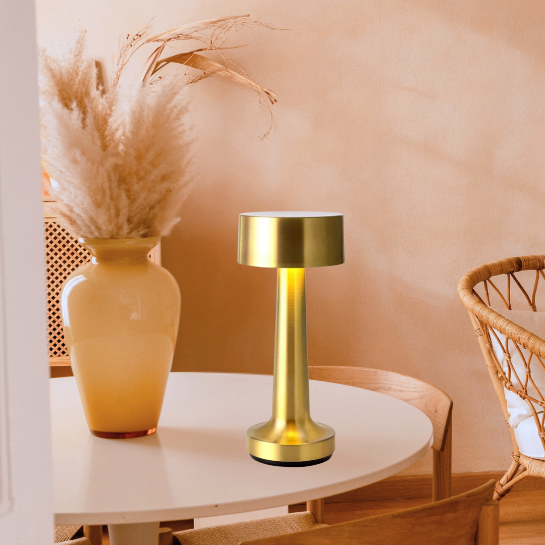 The Flair Store™ Round Cap Metal Lamp, Best for Dinner Table, Restaurant & Clubs, Party, USB Rechargeable, Touch Control