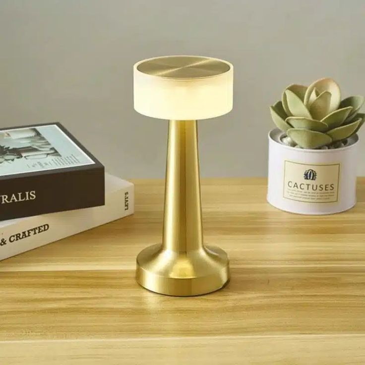 The Flair Store™ Round Cap Metal Lamp, Best for Dinner Table, Restaurant & Clubs, Party, USB Rechargeable, Touch Control (Pack of 1)