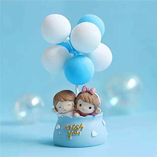 The Flair Store™ Valentine Gift for Girlfriend Boyfriend -Romantic Couple Miniature Statue with Balloons in Pot Decorative Showpiece Gift for Him Her Anniversary Wedding Birthday