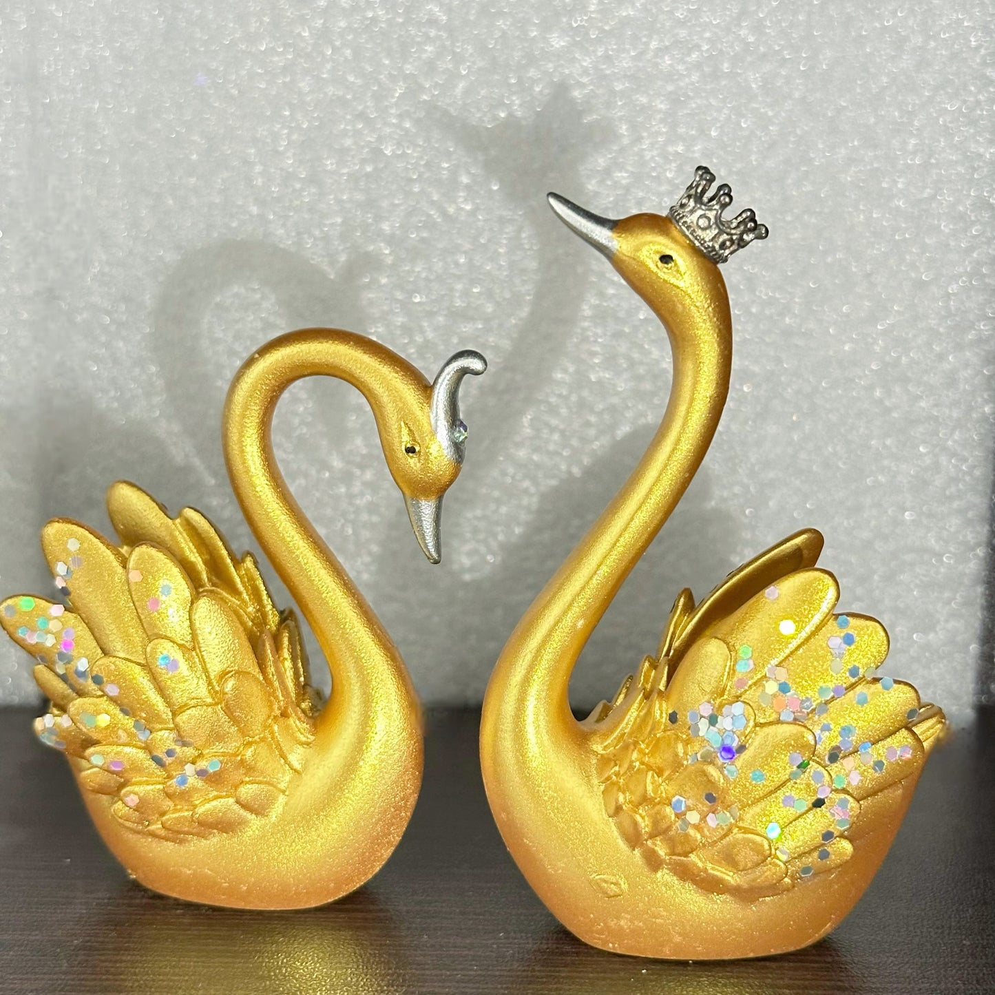 The Flair Store™ Lucky Swan Couple crystal wings showpiece for Home Living room Decor (Set of 2 Pc)