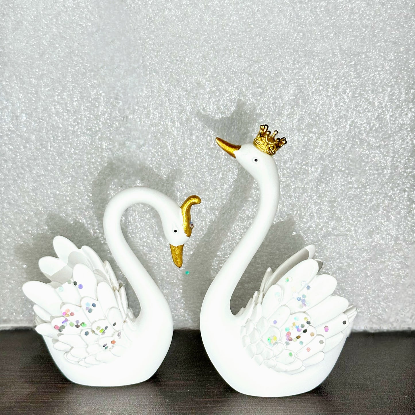The Flair Store™ Lucky Swan Couple crystal wings showpiece for Home Living room Decor (Set of 2 Pc)