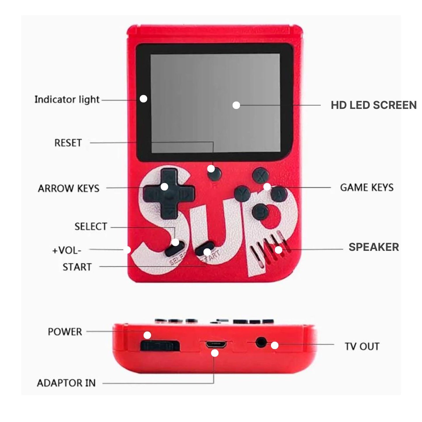 The Flair Store™ Sup 400 in 1 Classic Retro Video Game