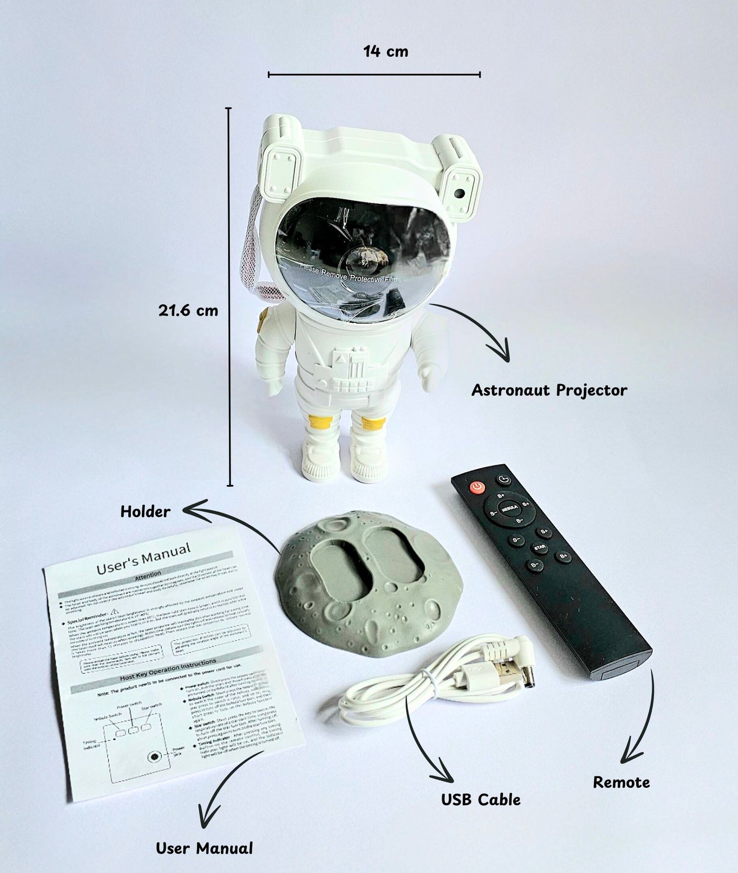 The Flair Store™ Astronaut Galaxy Projector - 360 Magnetic Head Rotation with Remote Control