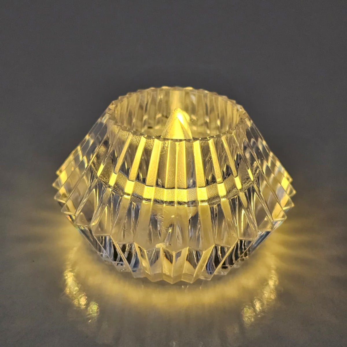 Crystal Diamond Shaped LED Diya for Diwali, Festivals, Puja & Luxe Home Decor