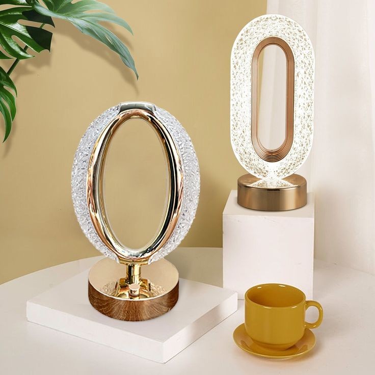 The Flair Store™ Oval Crystal Diamond Table Lamp, Touch Control, 3 Way Dimmable (TALL OVAL SHAPE)