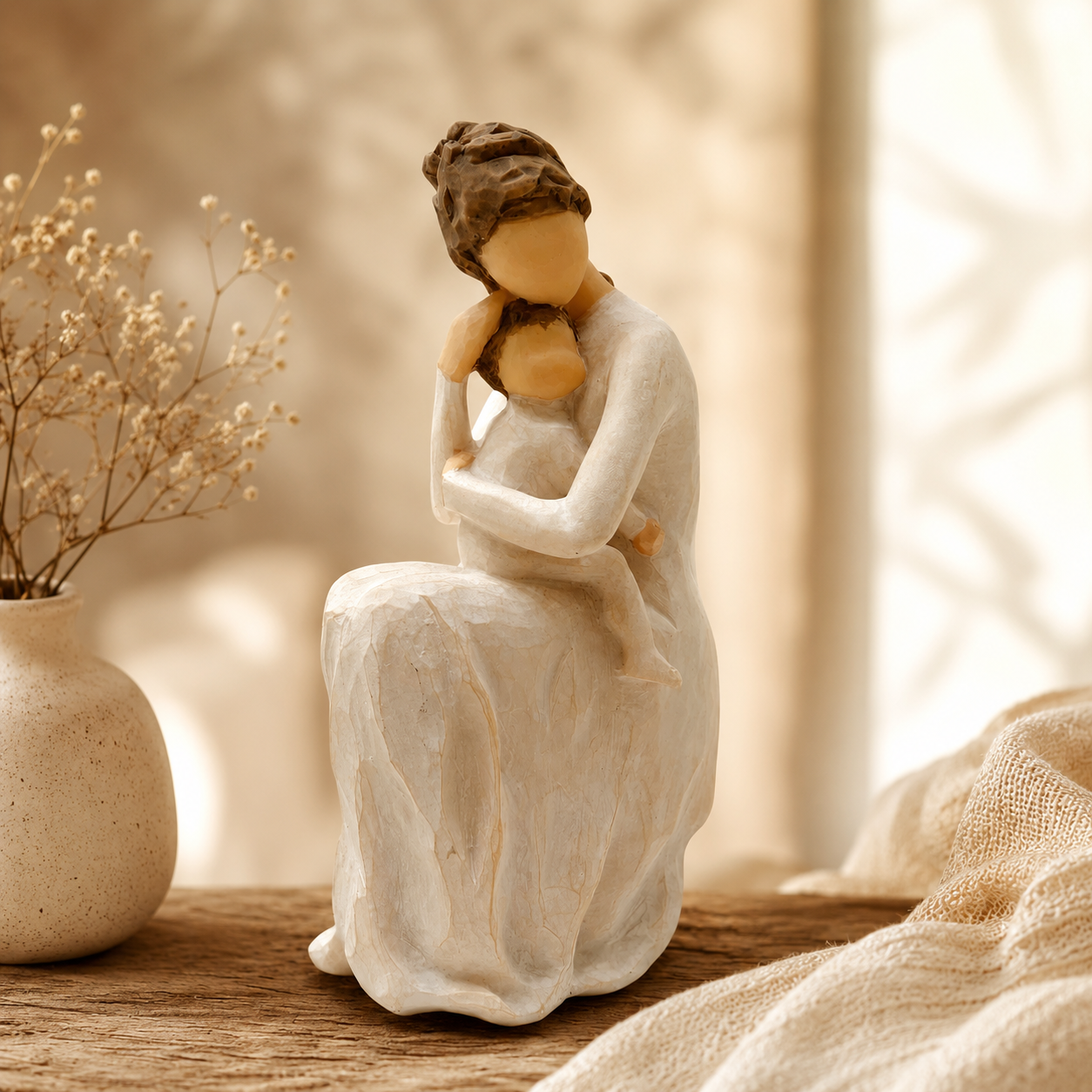 The Flair Store™ Mother & Child Love Sculpture-Elegant Mother & Child Love Figurine – Handcrafted Family Bond Statue for Home Décor & Gifting