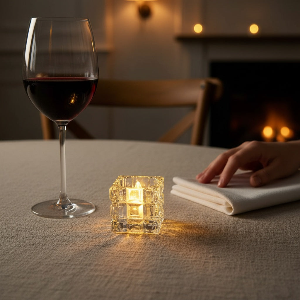 The Flair Store™ Cube Shaped LED Flameless Flickering Candles for Diwali, Party, Festival