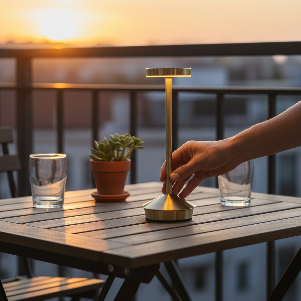 The Flair Store™ Tall Round Modern LED Desk Lamp | Minimal sleek Metal Lamp for Restaurant, cafe, Office & Bedroom