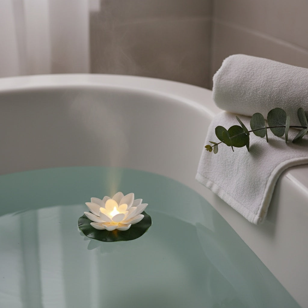 The Flair Store™ Flameless Water Sensor Lotus LED Candle - Floating Flower Candles (Multicolor)