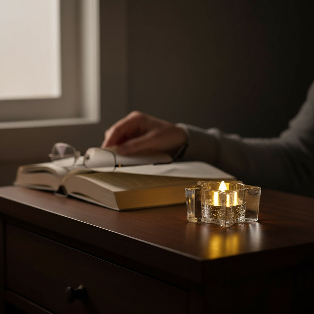 The Flair Store™ Twinkling Star Crystal LED Battery Operated Flameless & Smokeless Candles