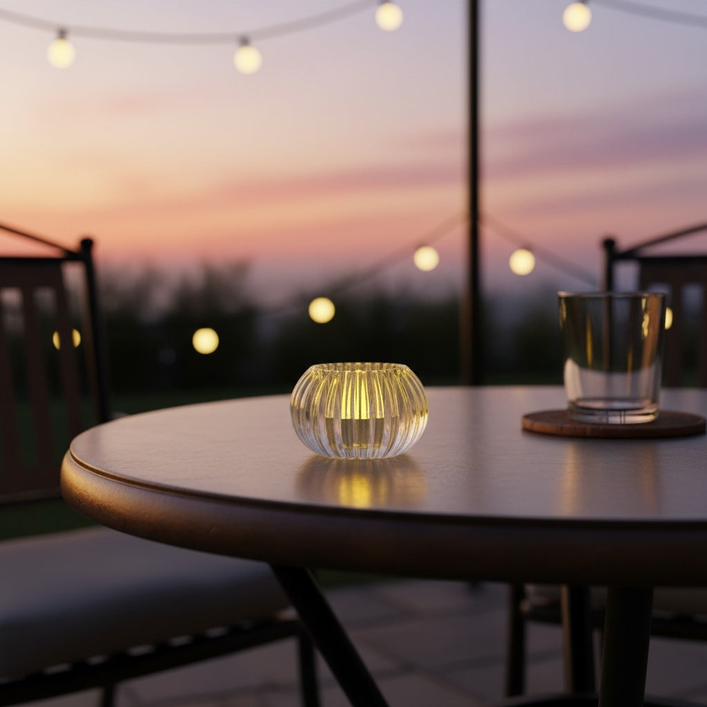The Flair Store™ Crystal Round LED Diya for Home Décor, Festivals & Pooja, Diwali & Gifting
