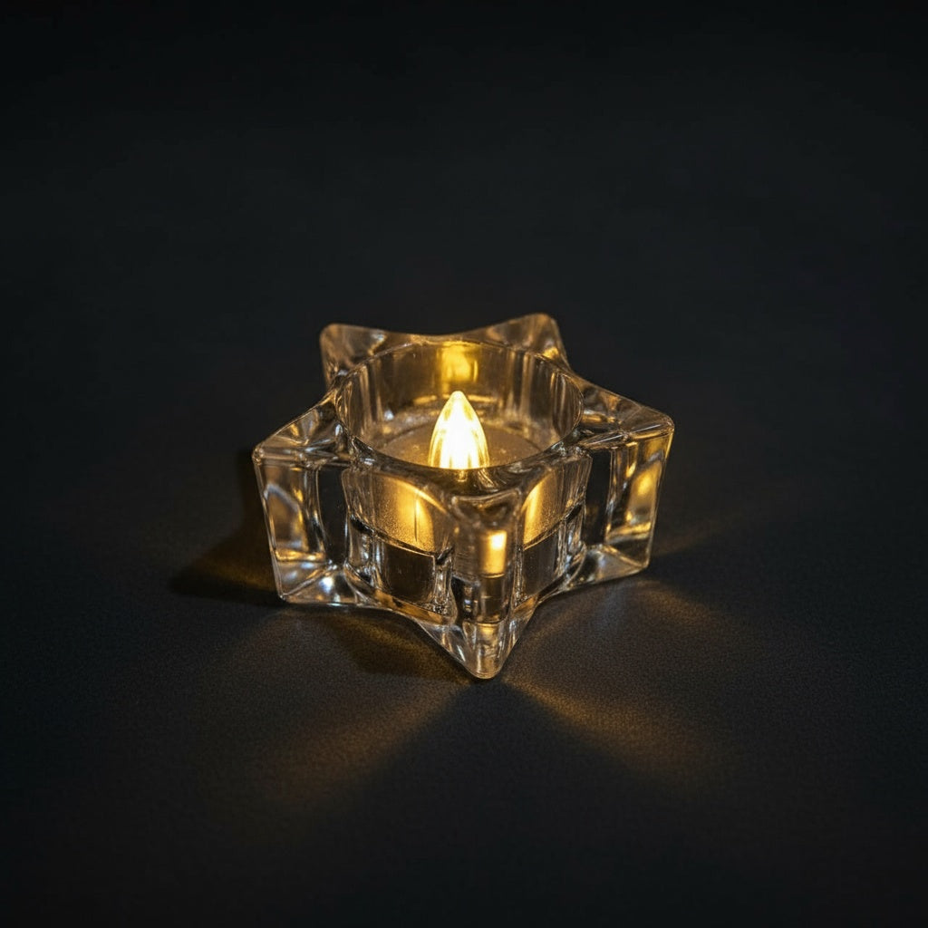 The Flair Store™ Twinkling Star Crystal LED Battery Operated Flameless & Smokeless Candles