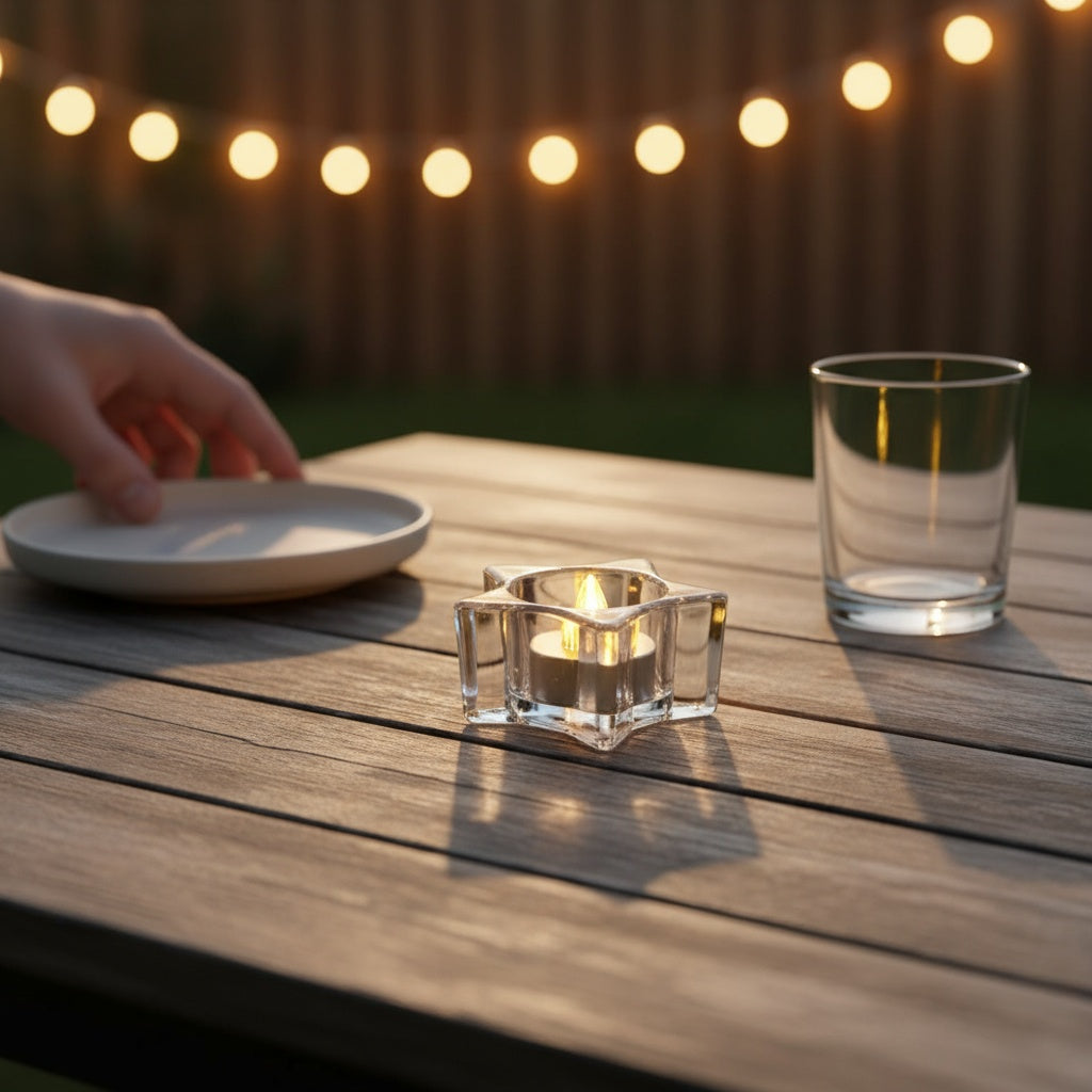 The Flair Store™ Twinkling Star Crystal LED Battery Operated Flameless & Smokeless Candles