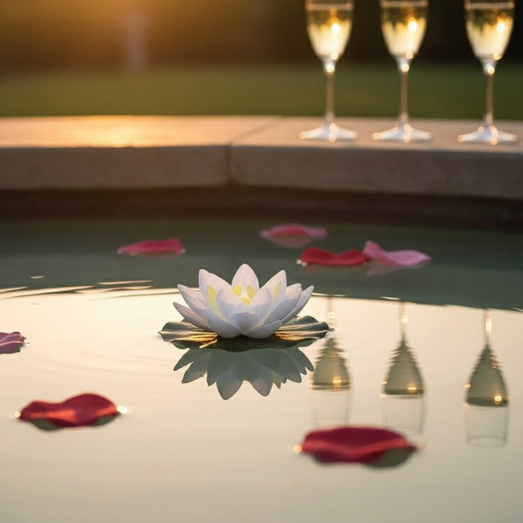 The Flair Store™ Flameless Water Sensor Lotus LED Candle - Floating Flower Candles (Multicolor)