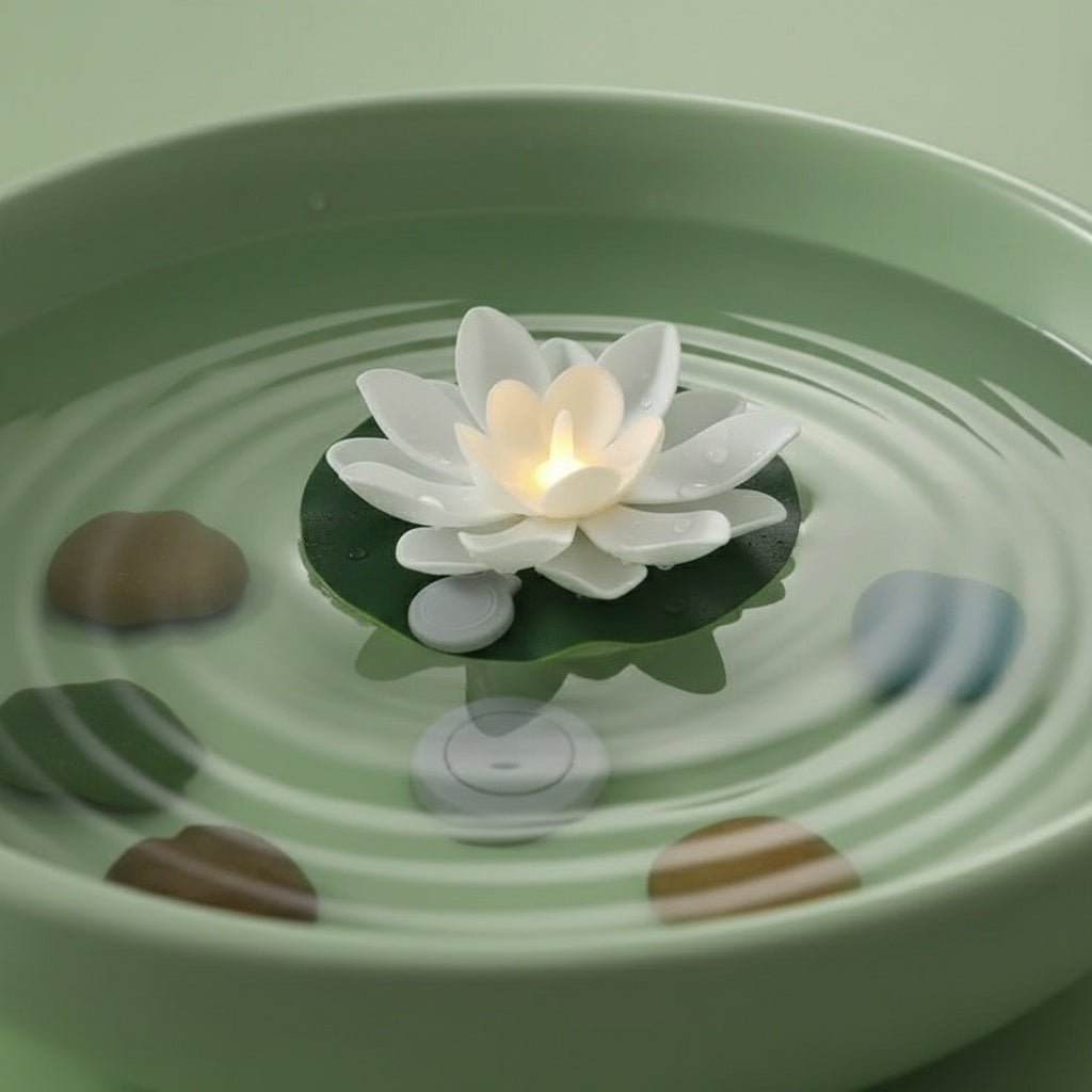 The Flair Store™ Flameless Water Sensor Lotus LED Candle - Floating Flower Candles (Multicolor)