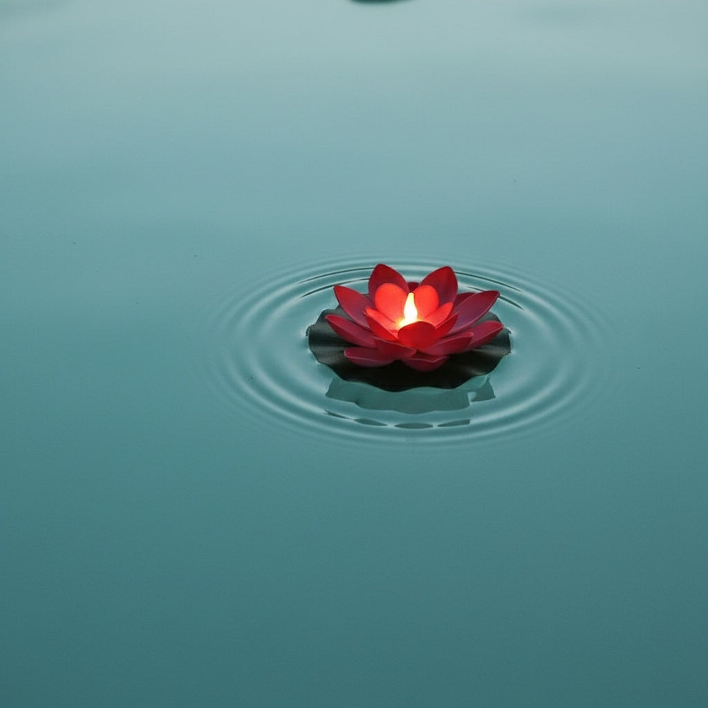The Flair Store™ Flameless Water Sensor Lotus LED Candle - Floating Flower Candles (Multicolor)
