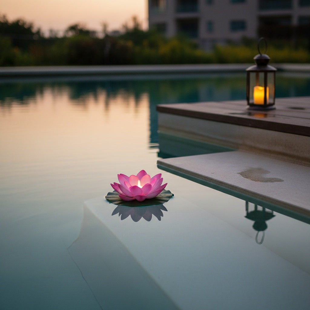 The Flair Store™ Flameless Water Sensor Lotus LED Candle - Floating Flower Candles (Multicolor)
