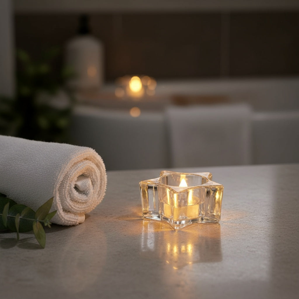 The Flair Store™ Twinkling Star Crystal LED Battery Operated Flameless & Smokeless Candles