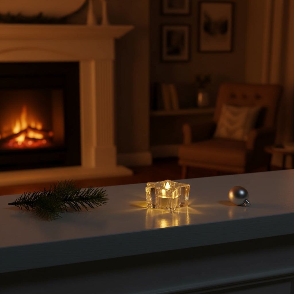 The Flair Store™ Twinkling Star Crystal LED Battery Operated Flameless & Smokeless Candles
