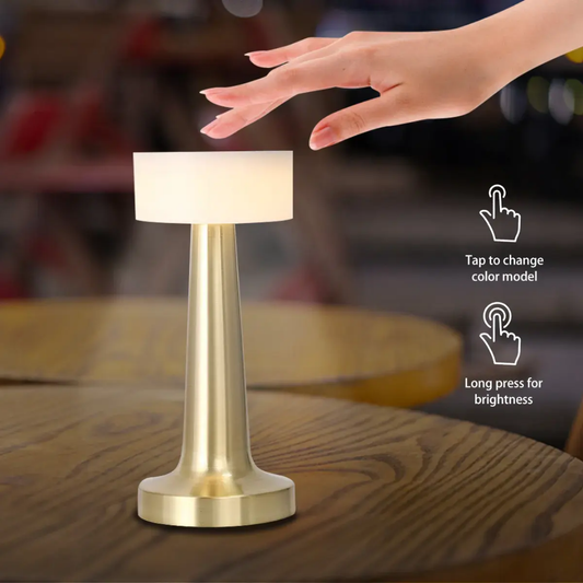 The Flair Store™ Round Cap Metal Lamp,  Best for Dinner Table, Restaurant & Clubs, Party, USB Rechargeable, Touch Control