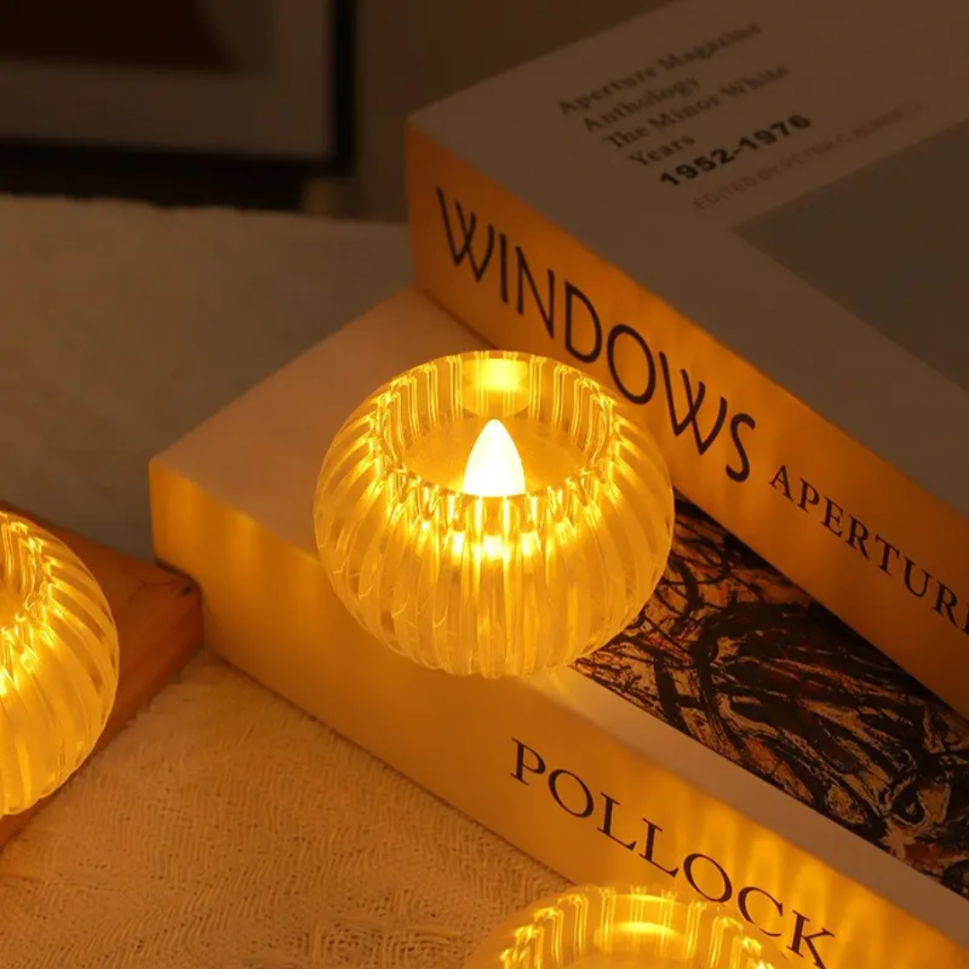 The Flair Store™ Crystal Round LED Diya for Home Décor, Festivals & Pooja, Diwali & Gifting