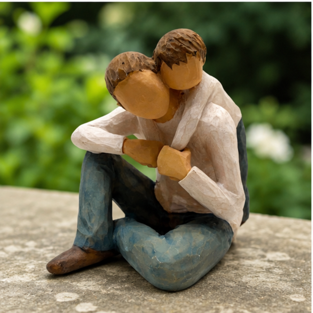 Dad and Son Decorative Figurine- Modern Tabletop Showpiece