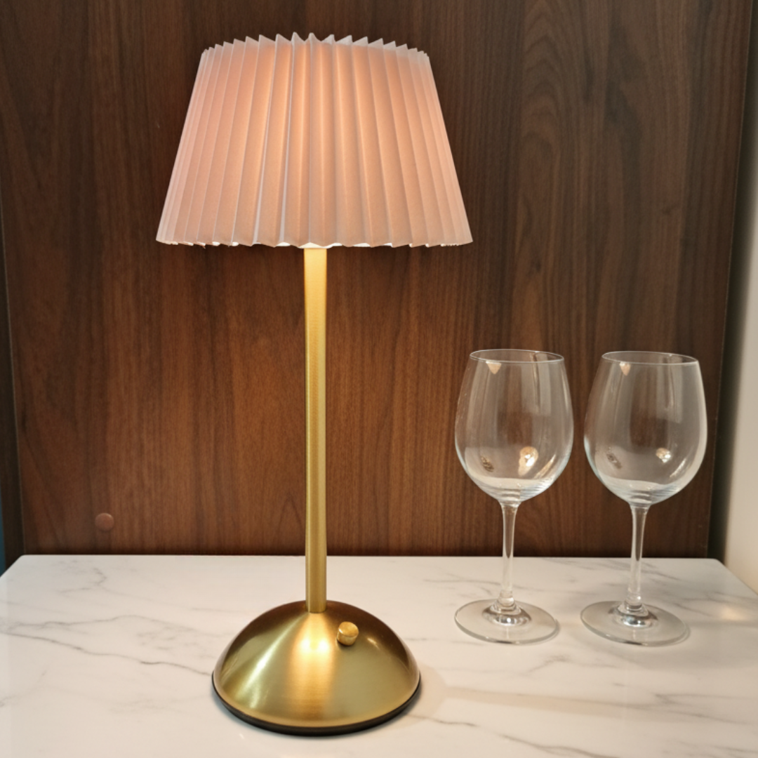 The Flair Store™ Modern Minimalist Table Lamp with Fabric Shade – Warm Ambient Bedside & Café Light