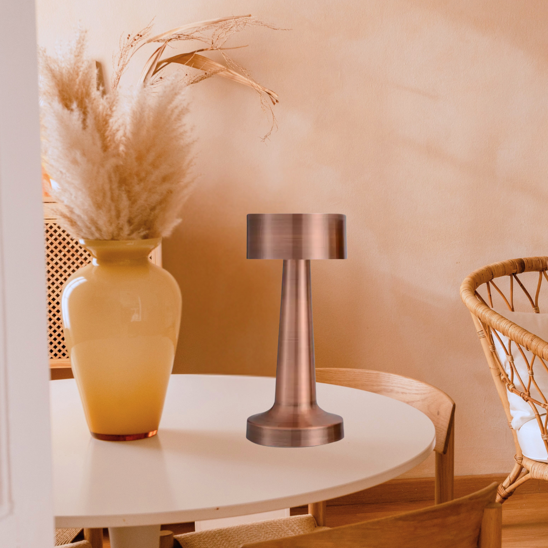 The Flair Store™ Round Cap Metal Lamp,  Best for Dinner Table, Restaurant & Clubs, Party, USB Rechargeable, Touch Control