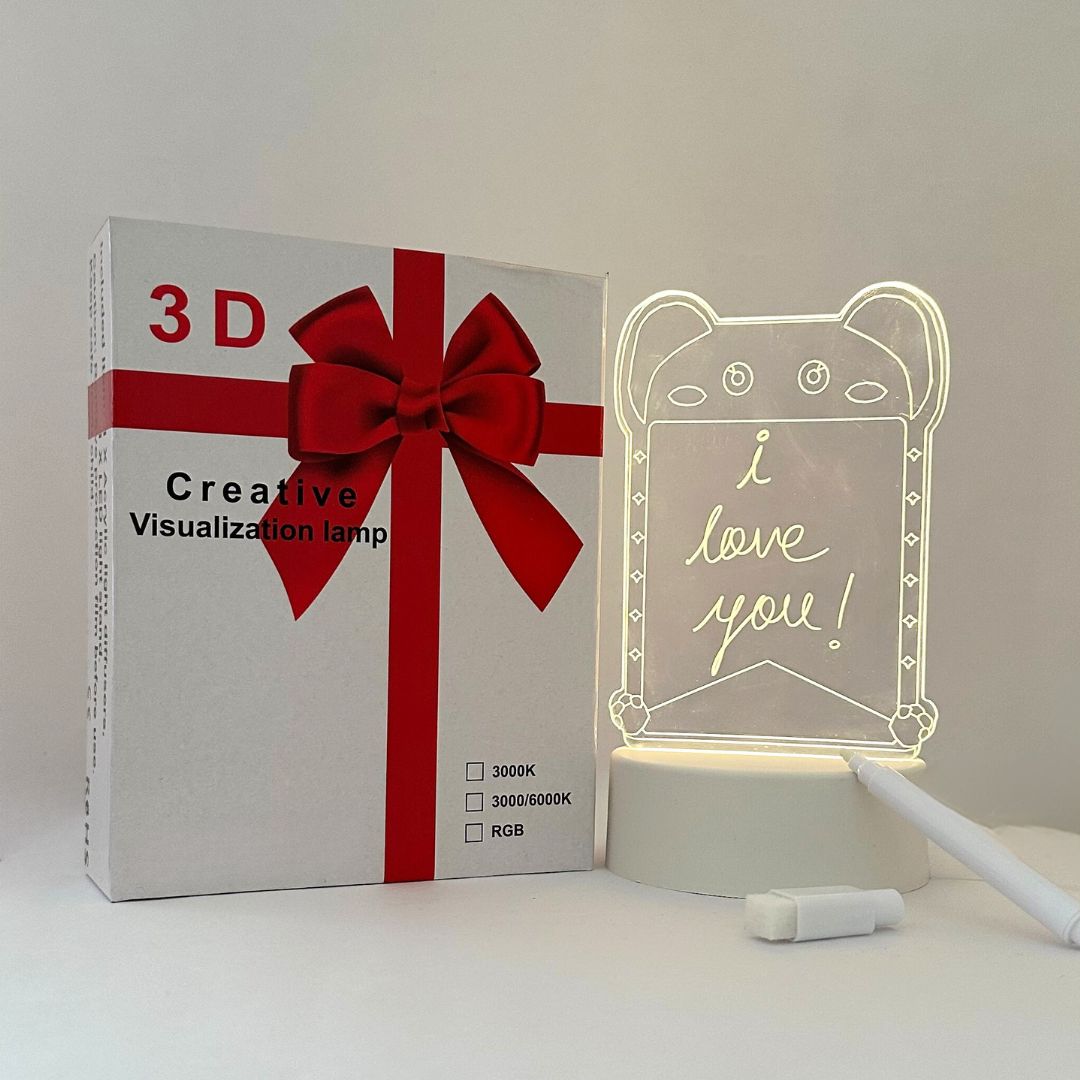 The Flair Store™ 3D Creative Writing Visualization Lamp Message Board Smart USB Greetings LED
