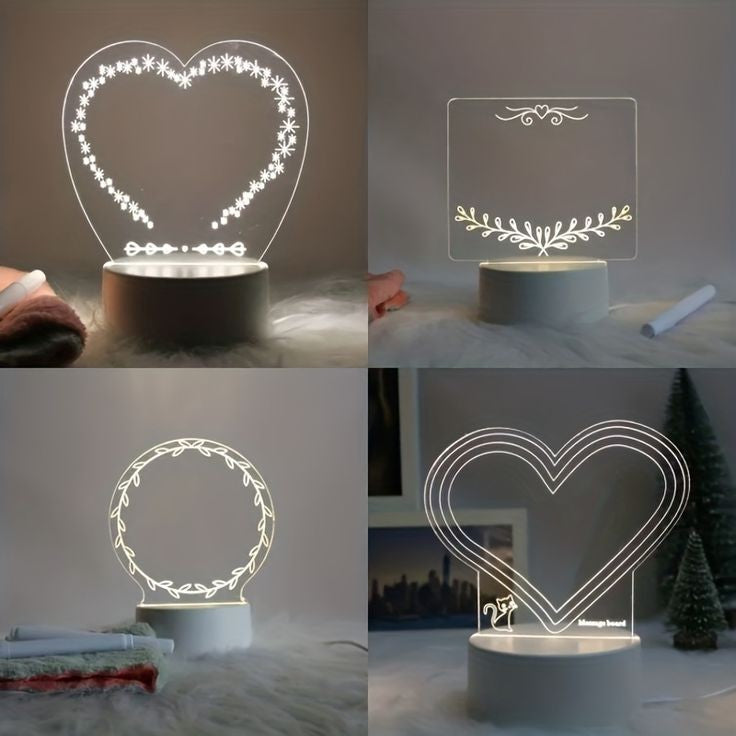 The Flair Store™ 3D Creative Writing Visualization Lamp Message Board Smart USB Greetings LED