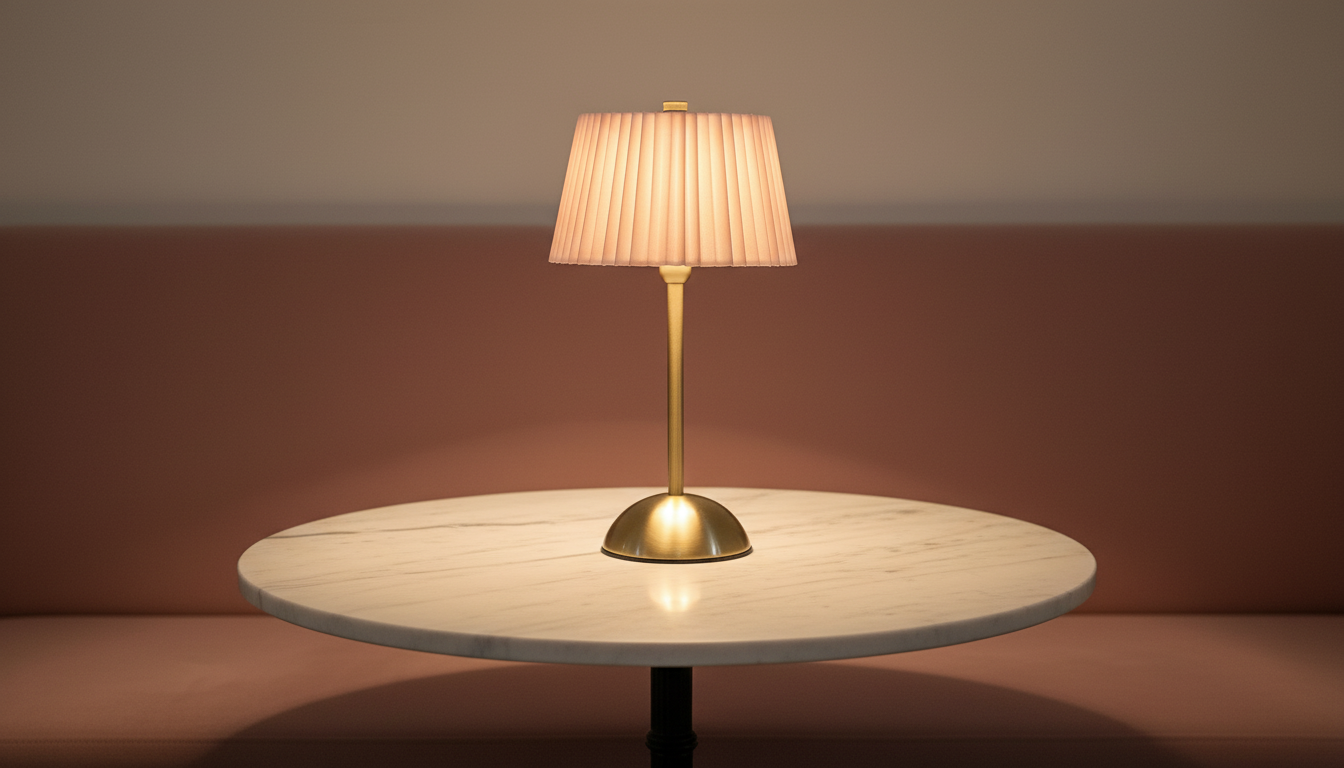 The Flair Store™ Modern Minimalist Table Lamp with Fabric Shade – Warm Ambient Bedside & Café Light