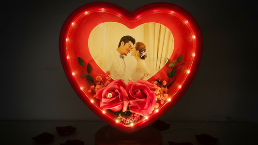 Personalized Heart Shape LED Photo Frame | Custom Romantic Gift