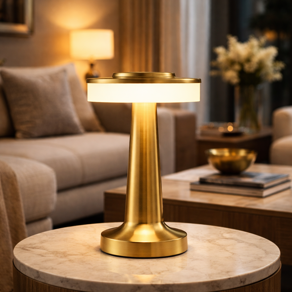The Flair Store™ Luxurious Round Dumbbell Metal Lamp, Best for Dinner Table, Coffee Table, Restaurant & Clubs Party