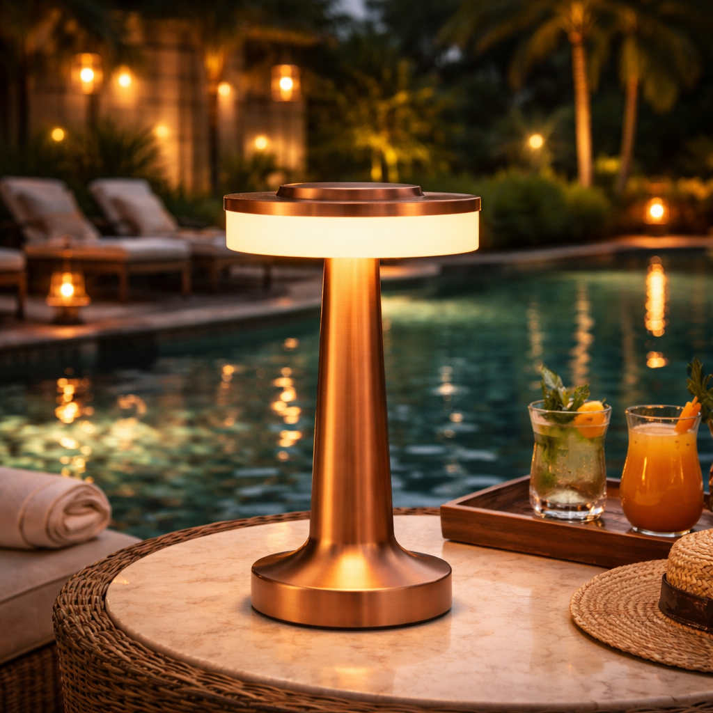 The Flair Store™ Luxurious Round Dumbbell Metal Lamp, Best for Dinner Table, Coffee Table, Restaurant & Clubs Party