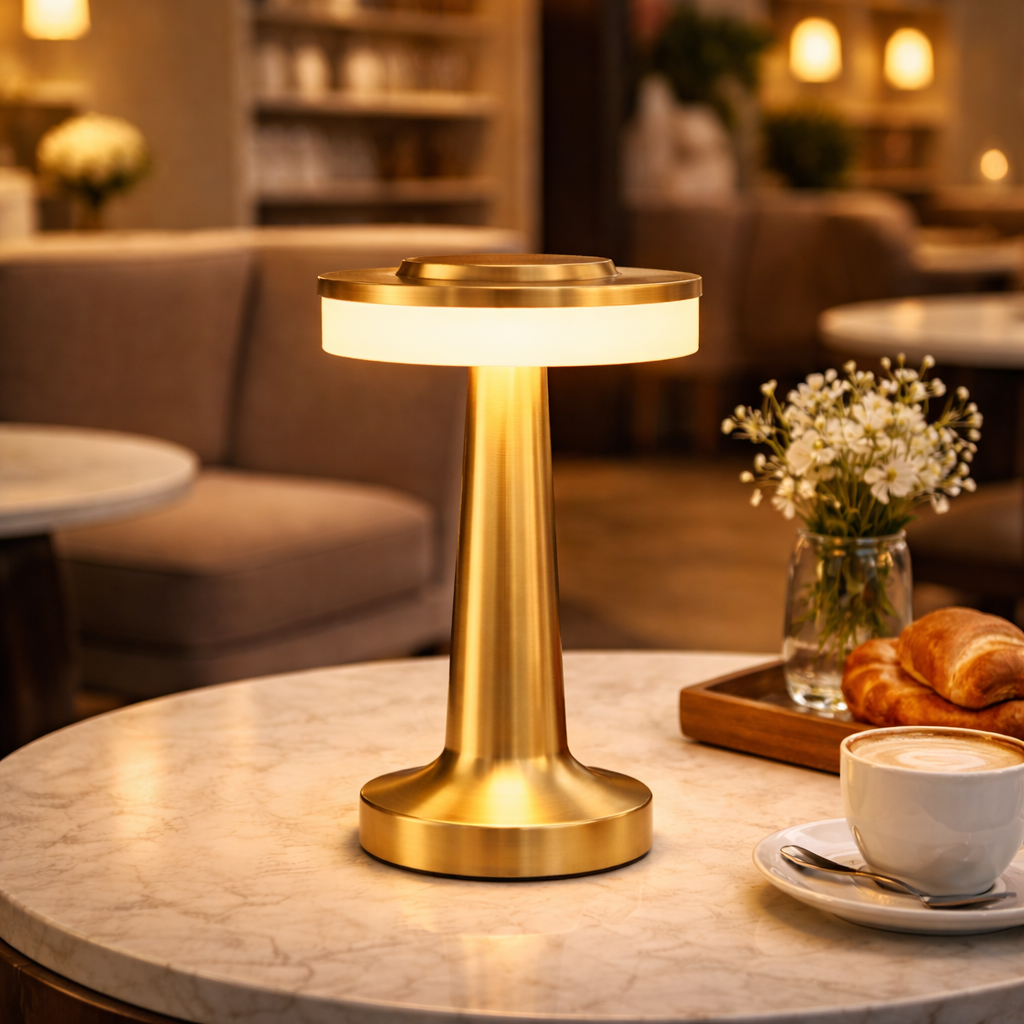 The Flair Store™ Luxurious Round Dumbbell Metal Lamp, Best for Dinner Table, Coffee Table, Restaurant & Clubs Party