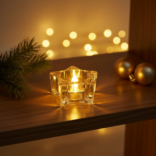 The Flair Store™ Twinkling Star Crystal LED Battery Operated Flameless & Smokeless Candles