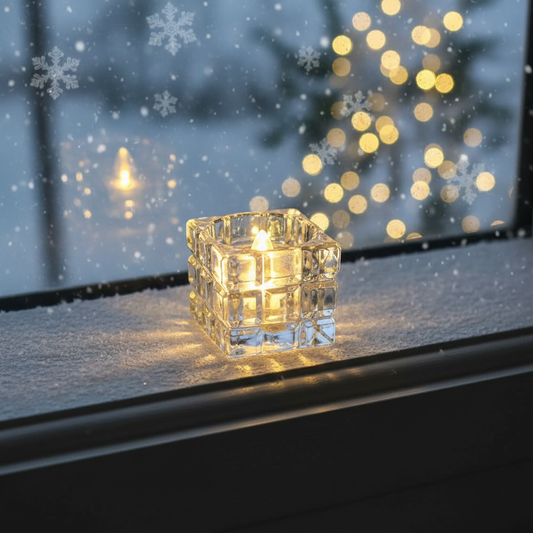 The Flair Store™ Cube Shaped LED Flameless Flickering Candles for Christmas, Diwali, Party, Festival (Medium)
