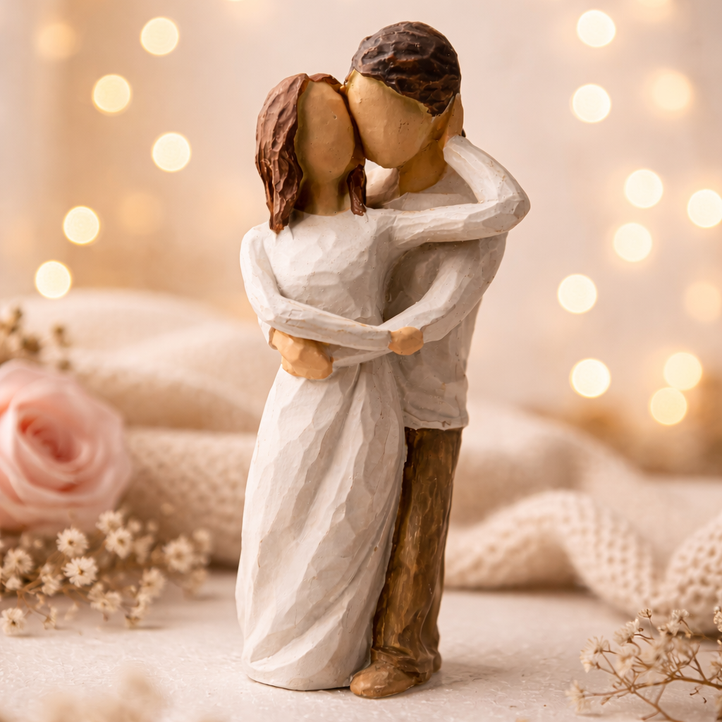 Romantic Couple Showpiece Statue | Modern Love Decor Gift